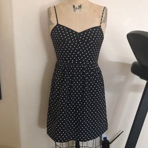NWOT J Crew Black & White Polka Dot Mini Dress 0